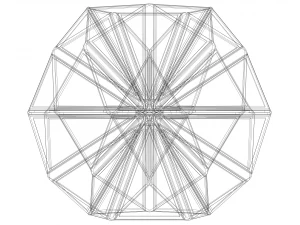 Wireframe Shape Small Icosihemidodecahedron 3D Print Model
