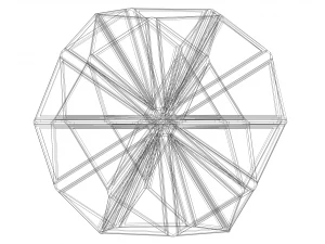 Wireframe Shape Small Icosihemidodecahedron 3D Print Model