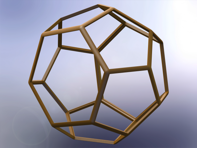 Wireframe Shape Truncated Hexagonal Trapezohedron Model do druku 3D .c4d .max .obj .3ds .fbx .stl .blend 