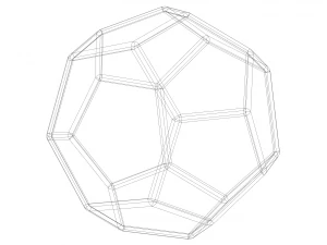 Wireframe Shape Truncated Hexagonal Trapezohedron 3D Print Model