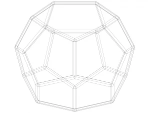 Wireframe Shape Truncated Hexagonal Trapezohedron 3D Print Model
