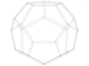 Wireframe Shape Truncated Hexagonal Trapezohedron 3D Print Model