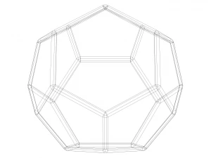 Wireframe Shape Truncated Hexagonal Trapezohedron 3D Print Model