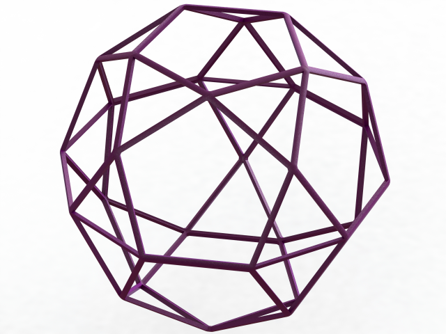 Wireframe Shape Pentagonal Orthobirotunda 3D-printmodel .c4d .max .obj .3ds .fbx .stl .blend 