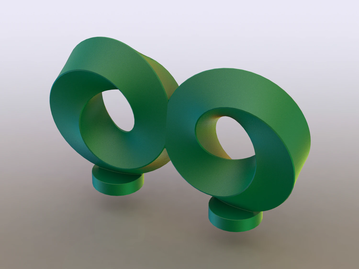 Geometric Infinity Mobius with Stand 3D Print Model .c4d .max .obj .3ds .fbx .stl .blend 