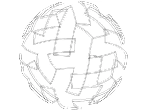 Wireframe Shape Geometric Telstar Ball 3D Print Model