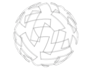 Wireframe Shape Geometric Telstar Ball 3D Print Model