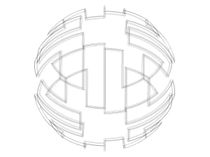 Wireframe Shape Geometric Telstar Ball 3D Print Model
