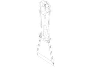 Plastic Hand Scraper with Hanging Hole 3D Print Model