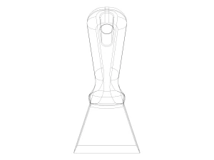 Plastic Hand Scraper with Hanging Hole 3D Print Model