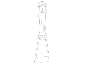 Plastic Hand Scraper with Hanging Hole 3D Print Model