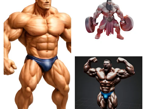 Koleksi Hyper-Bodybuilder Titans Flex Model Cetak 3D