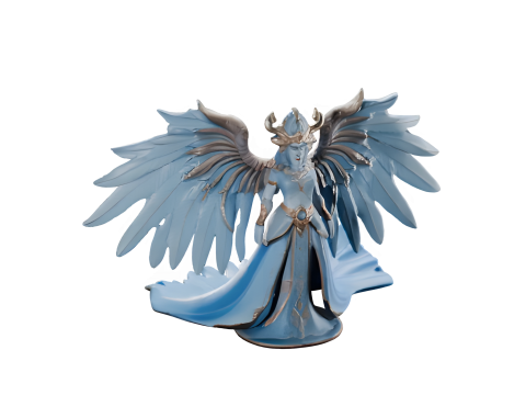 Mythical Winged Warrior and Feathered Headdress Goddesses Collection 3D Принт Модель