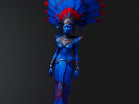 Mythical Winged Warrior and Feathered Headdress Goddesses Collection 3D Принт Модель