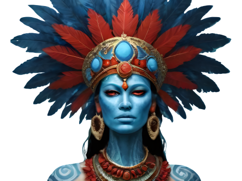 Mythical Winged Warrior and Feathered Headdress Goddesses Collection 3D Принт Модель