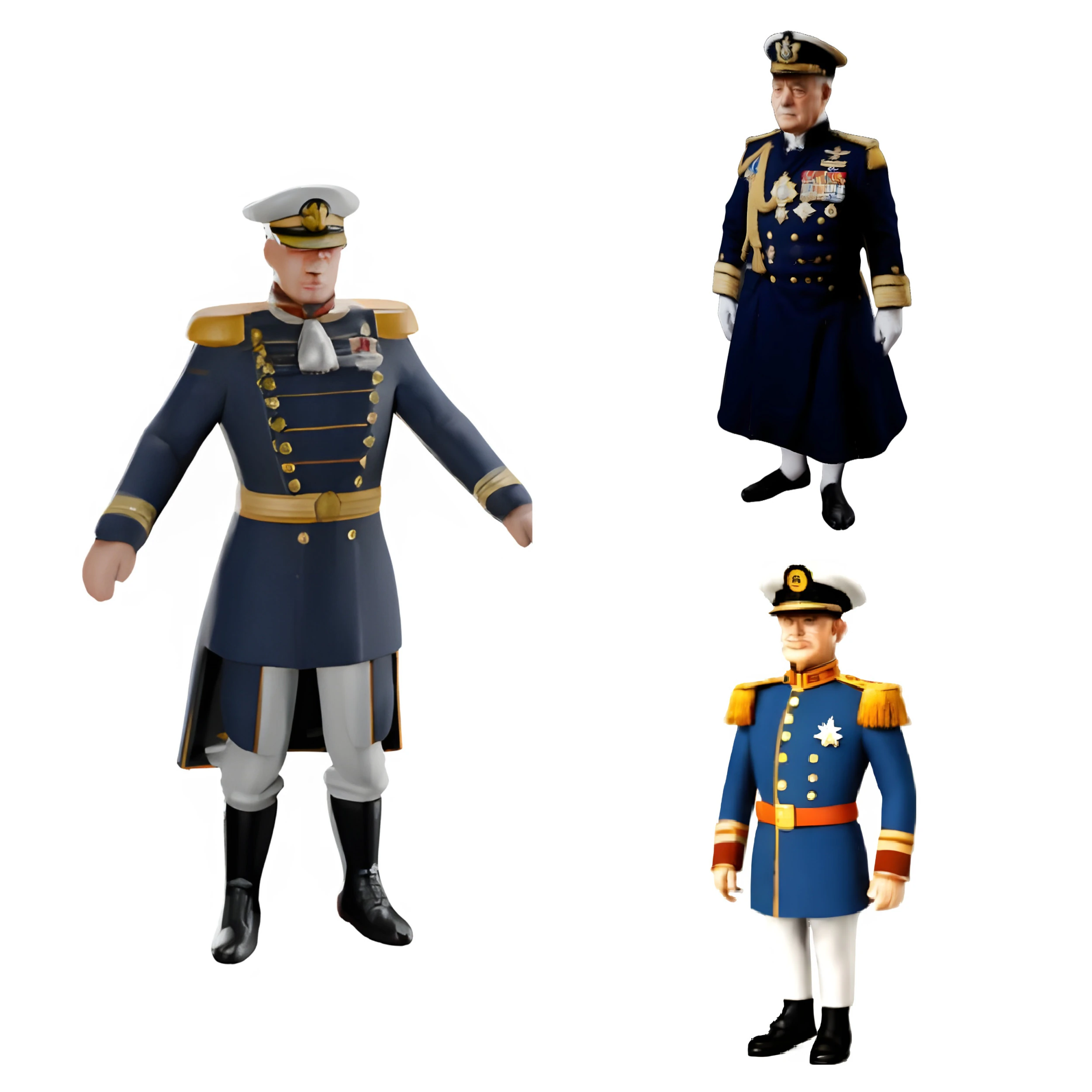 Naval Officer Figurine Collection 3D Print Model .c4d .max .obj .3ds .fbx .stl .blend 