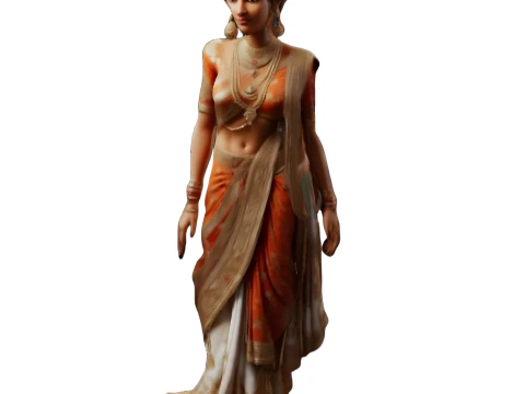 Elegant Indian Women Statues 3D Print Model