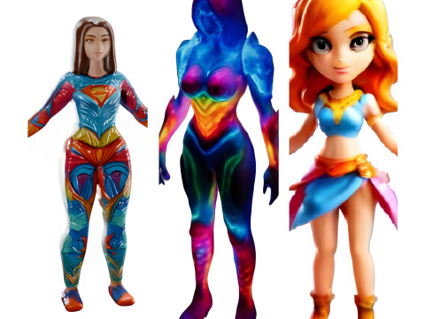 Superheroines Collection 3D Print Model