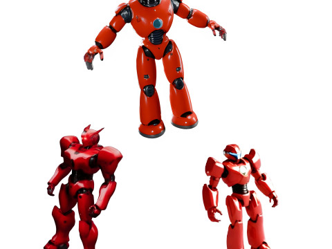 Red Mech Warriors Collection 3D Print Model