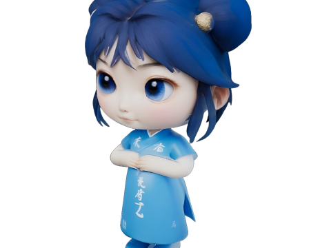 Chinese Traditional Dress Girl Collection 3D Print Model