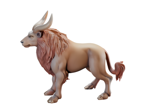 Majestic Creatures - Lion Mythical Beast and Heroic Lion 3D Принт Модель