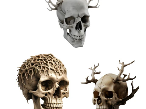 Collezione di teschi di corna Modello di stampa 3D