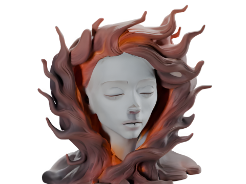 Ethereal Flame Bust Modelo de Impressão 3D