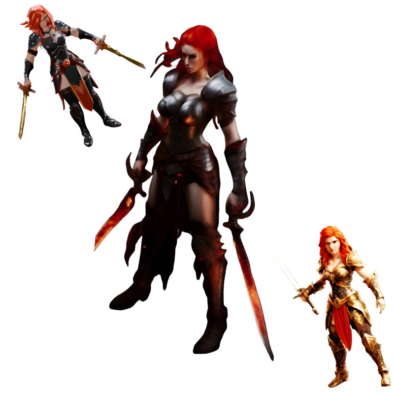 Flameblade Warrior Model Cetak 3D .c4d .max .obj .3ds .fbx .stl .blend