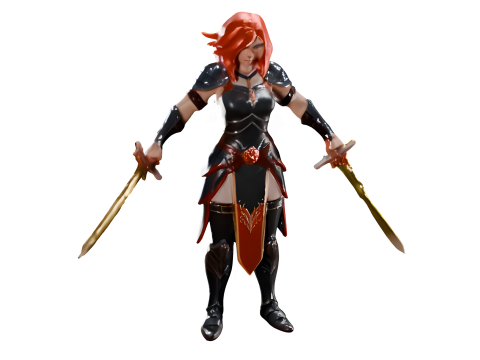 Flameblade Warrior Model Cetak 3D