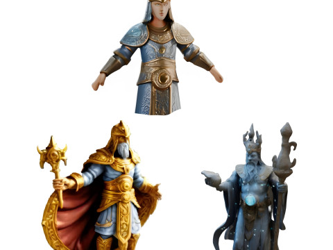 Fantasy Paladin Figurine 3D Принт Модель
