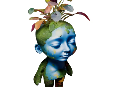 Blooming Minds Collection - Artistic Head Planters 3D Print Model