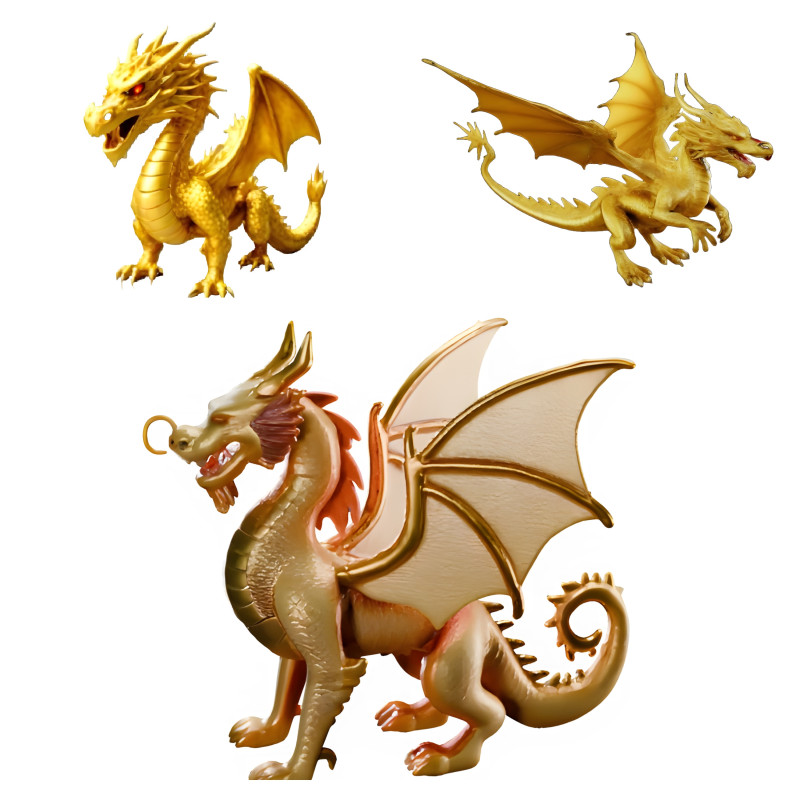 Golden Guardian Dragon Model do druku 3D .c4d .max .obj .3ds .fbx .stl .blend