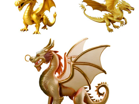 Naga Penjaga Emas Model Cetak 3D