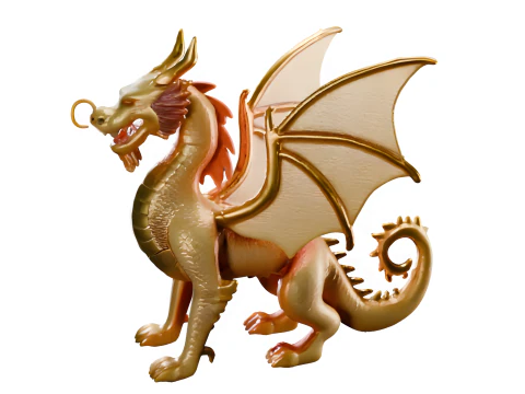 Golden Guardian Dragon 3D Print Model