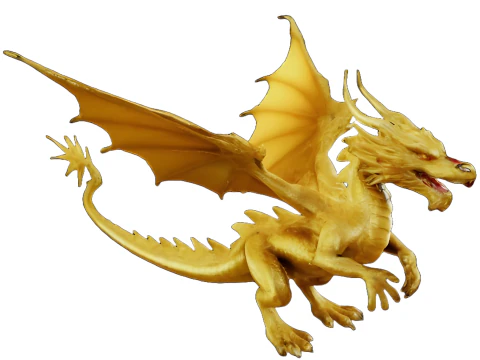 Golden Guardian Dragon 3D Print Model