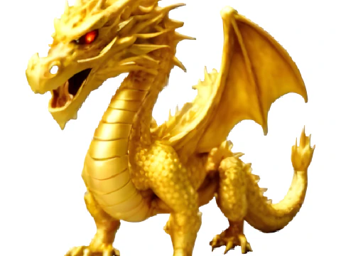 Golden Guardian Dragon 3D Print Model