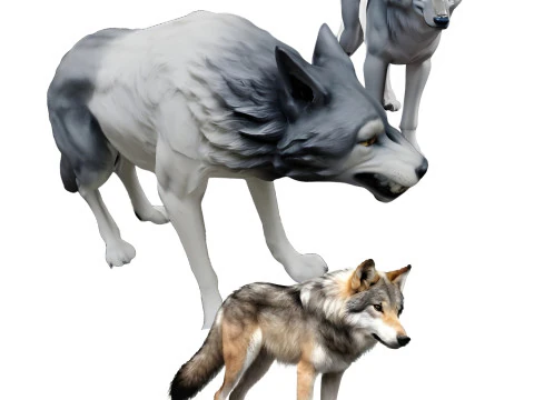 Seri Serigala Bulan Model Cetak 3D