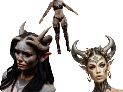 Figura mistica della regina demone Modello di stampa 3D