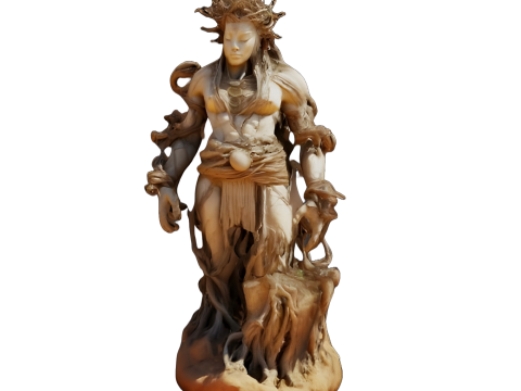 Fantasy Realm Collection Demon Lord Nature Goddess and Ancient Treant Modèles 3D en vedette