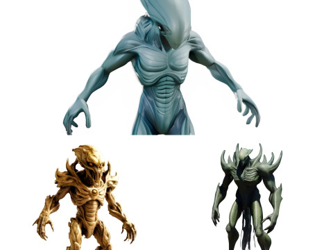 Xenomorphic Warrior Collection 3D प्रिंट मॉडल