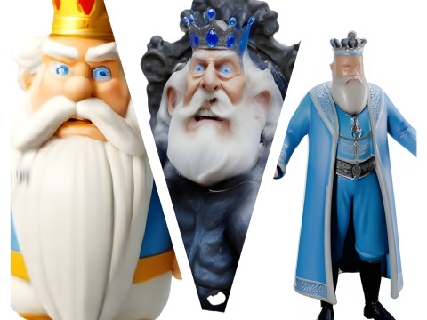 Royal Majesty King Figurine Collection 3D प्रिंट मॉडल