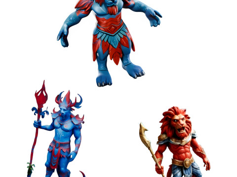 Mystic Lion Warrior Figures 3Dプリントモデル