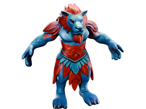 Mystic Lion Warrior Figures Model Cetak 3D