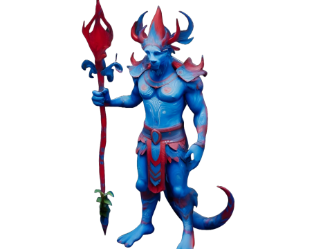 Mystic Lion Warrior Figures Model Cetak 3D