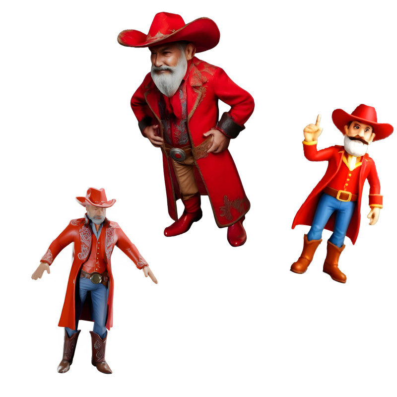 Western Sheriff Character Collection 3D Print Model .c4d .max .obj .3ds .fbx .stl .blend 