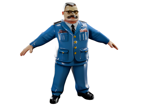 Cartoon General Figurine Set 3D 打印模型