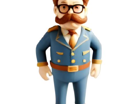 Cartoon General Figurine Set 3D 打印模型