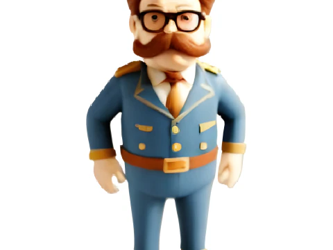 Cartoon General Figurine Set 3D Print Model