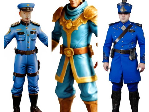 Blue Uniform Character Collection 3D Print Model