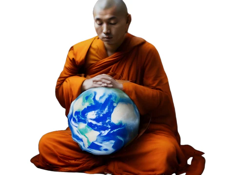 Meditative Monk Figurines 3D Print Model